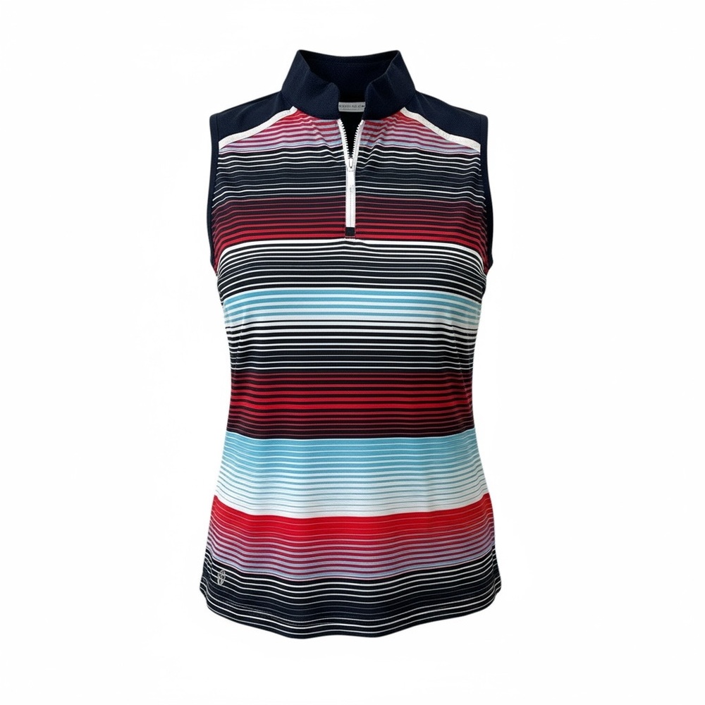 GG Blue Navy Striped Sleeveless Women's Tank Top